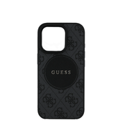 GUESS - Magsafe Grained IPhone 16 Pro Black Case with Round Patch - Fastrak