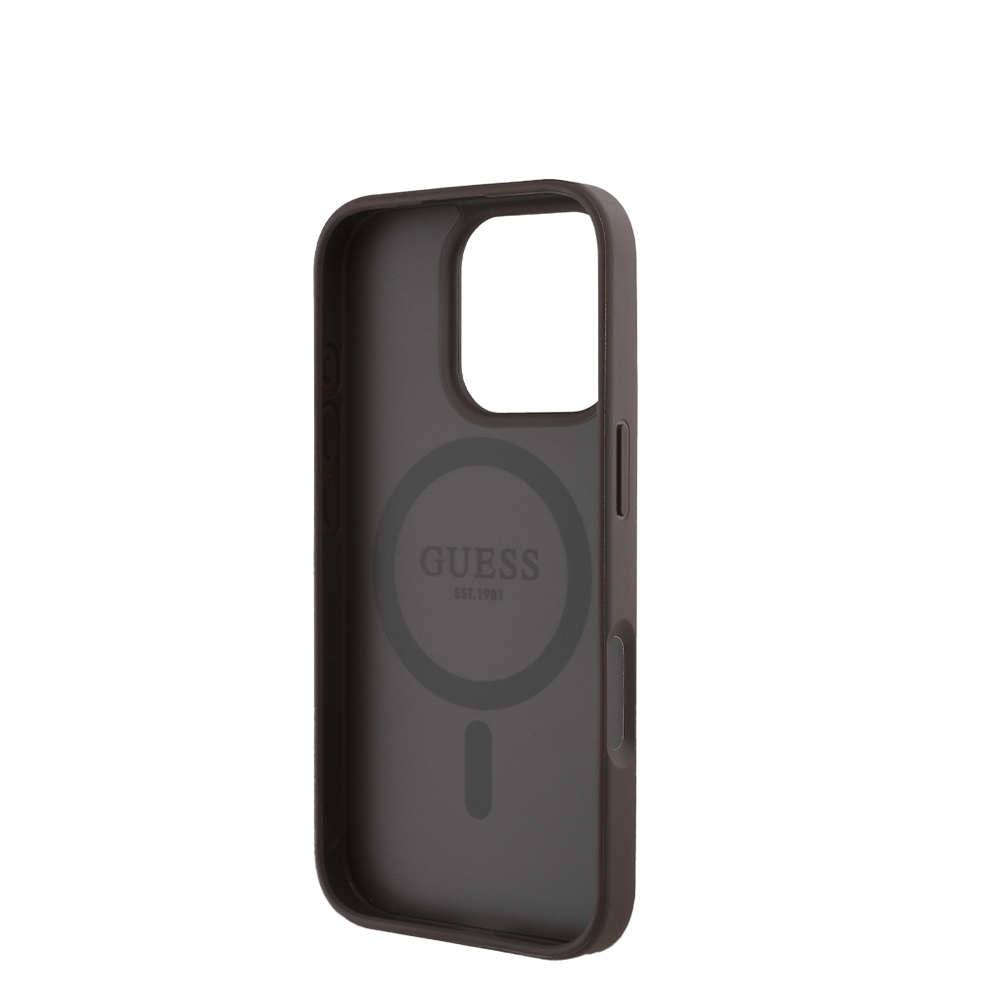 GUESS - Magsafe Grained IPhone 16 Pro Brown Case - Fastrak