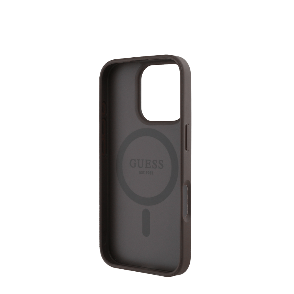 GUESS - Magsafe Grained IPhone 16 Pro Max Brown Case - Fastrak