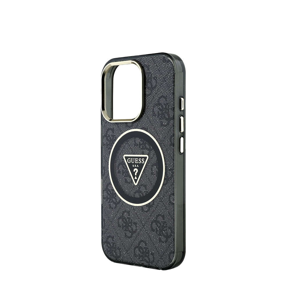GUESS - Magsafe IML 4G Glitter And Triangle IPhone 16 Pro Black Case - Fastrak