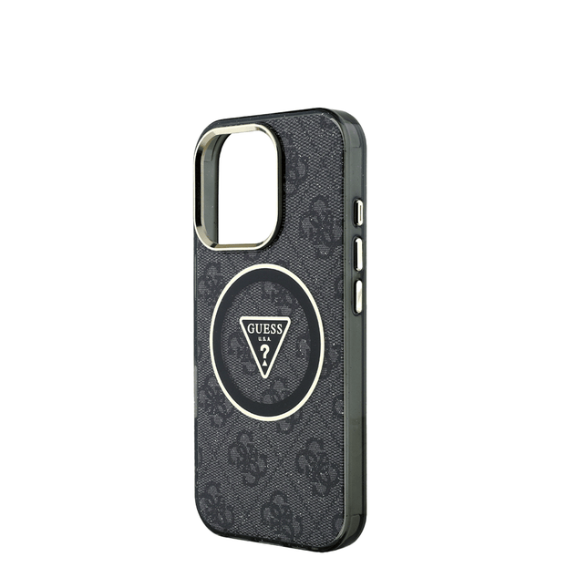 GUESS - Magsafe IPhone 16 Pro Max Black Case W/ IML 4G Glitter And Triangle - Fastrak