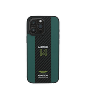 ASTON MARTIN - Aramco Magsafe F1 - Genuine Green Leather IPhone 16 Pro Max Case - Fastrak
