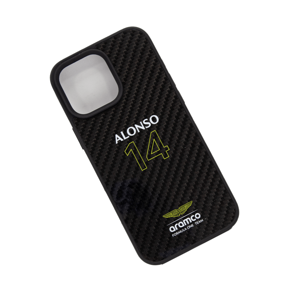 ASTON MARTIN - Aramco Magsafe F1 - Real Carbon Fiber IPhone 16 Pro Max Black Case - Fastrak