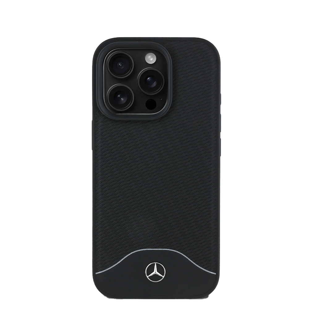 MERCEDES - Magsafe IPhone 16 Pro Max Black Wood Imitation And Smooth Genuine Leather Case - Fastrak