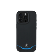 MERCEDES-Magsafe IPhone 16 Pro Black Leather Case W/ Contrasted Blue Horizontal Curve - Fastrak