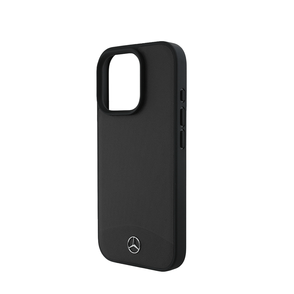 MERCEDES - BENZ Magsafe Case IPhone 16 Pro Max Black Textured And Plain Leather - Fastrak