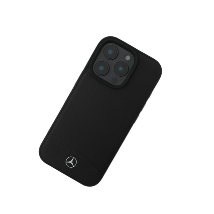 MERCEDES - BENZ Magsafe Case IPhone 16 Pro Max Black Textured And Plain Leather - Fastrak