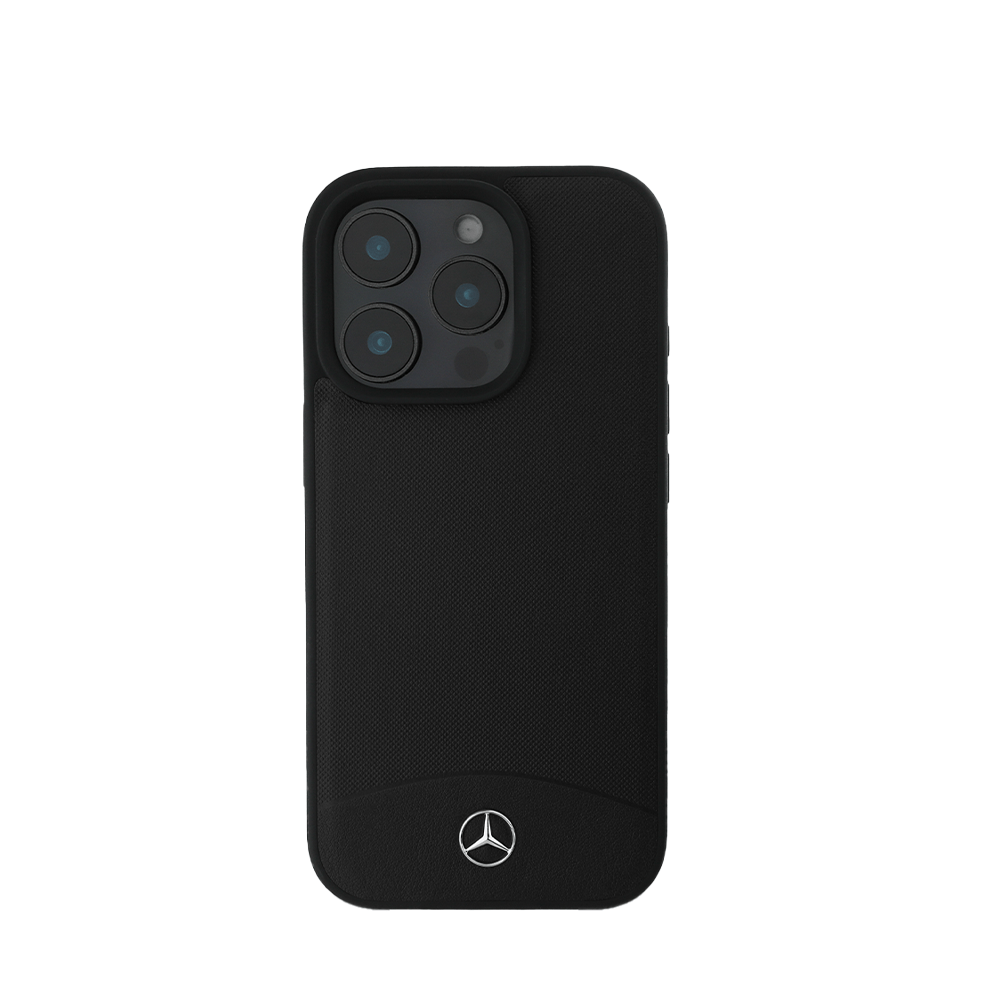 MERCEDES - BENZ Magsafe Case IPhone 16 Pro Max Black Textured And Plain Leather - Fastrak