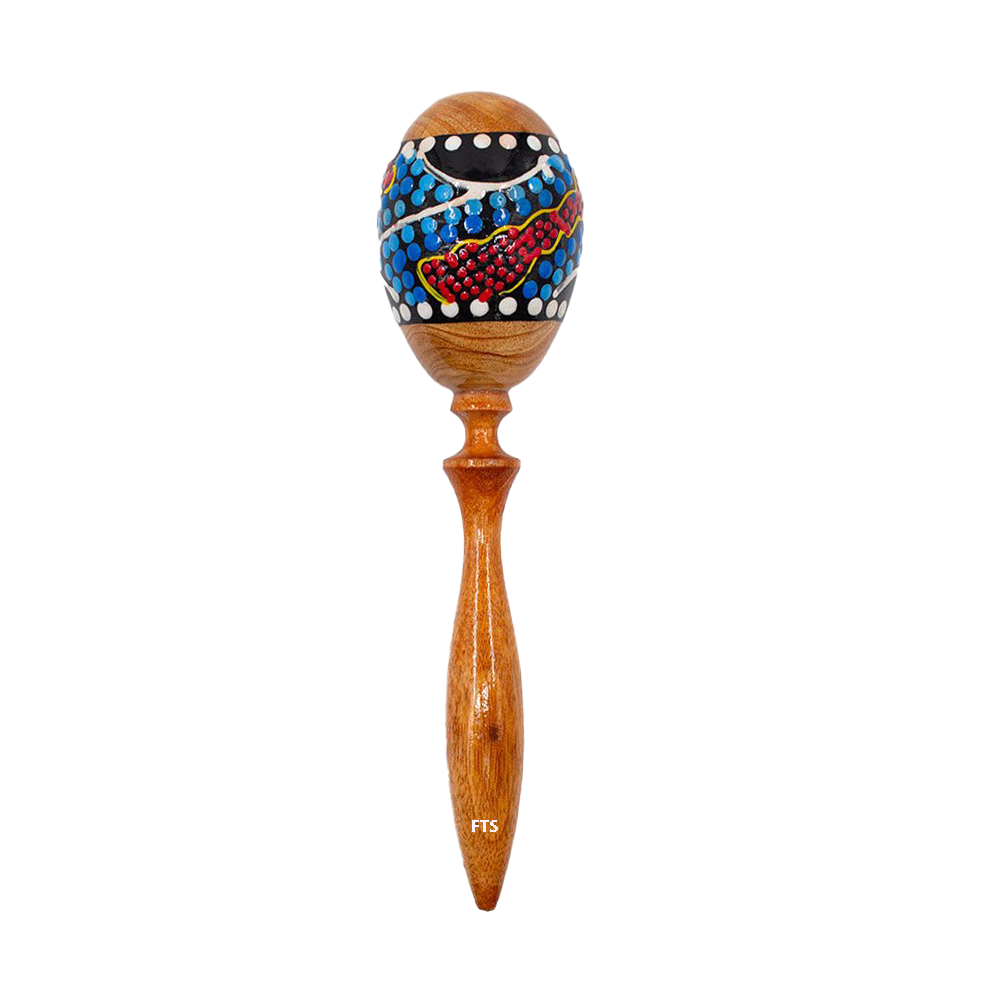 FTS Maracas Wood W/Stick 8x8x25 cm M/Lombok - Fastrak