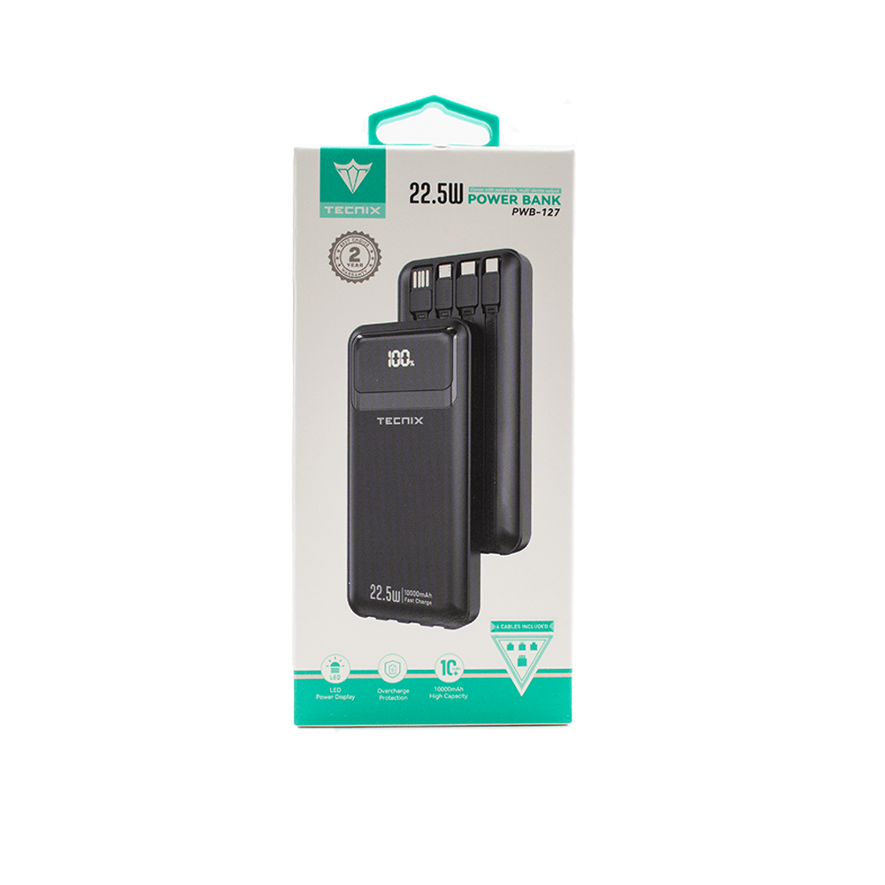 Tecnix 10000mAh Power Bank [PWB - 127 BK] - Fastrak