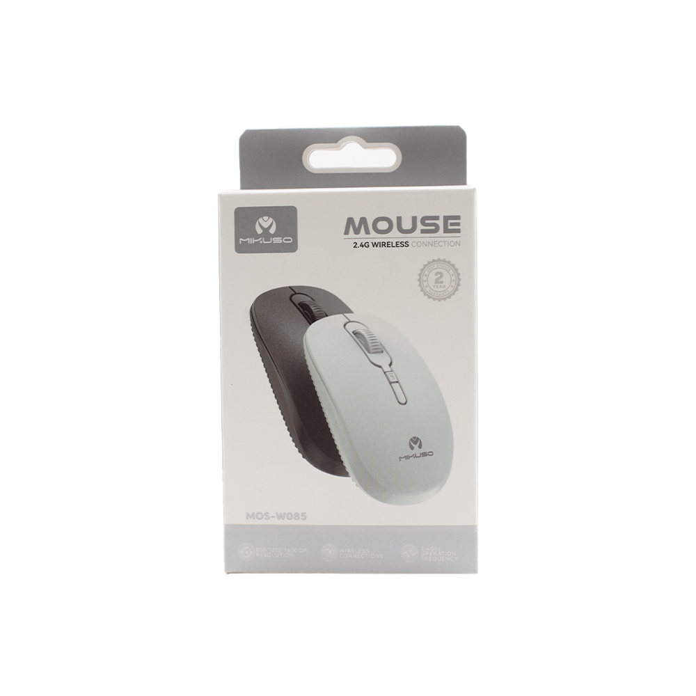 Mikuso 4 Buttons + 1 Wheel Wireless Mouse [MOS - W085 BK] - Fastrak