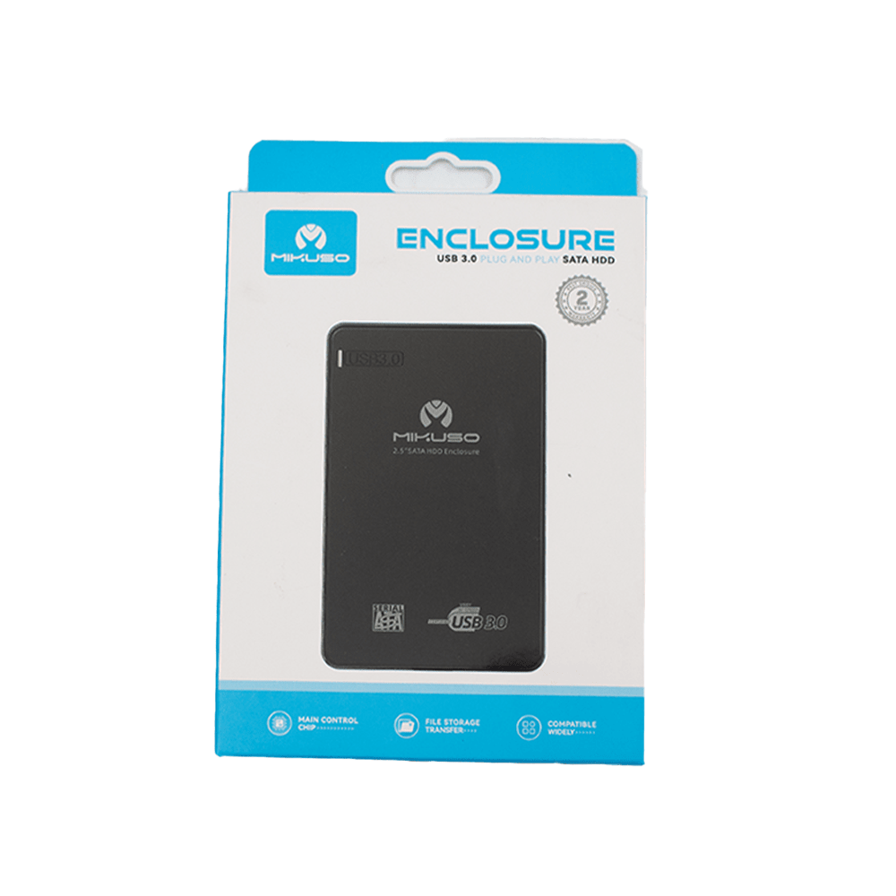 Mikuso 2.5" SATA HDD Enclosure [ECS - 022 BK] - Fastrak