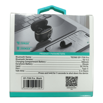 Tecnix Bluetooth Earphone, Mini Convenient [EP - T130 Pro] - Fastrak