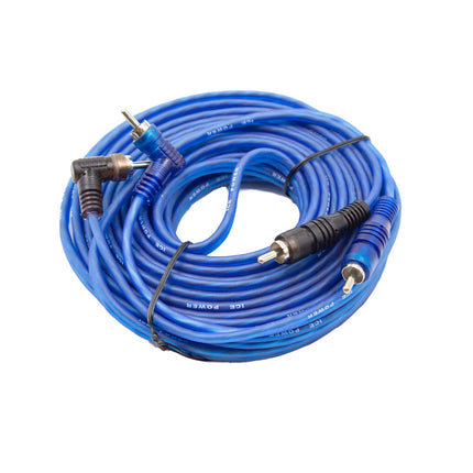 Ice Power (Blue) 7M 2RCA-2RCA Twisted Cable [IPW-RCA7M-BBK] - Fastrak
