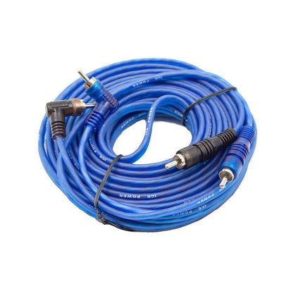Ice Power (Blue) 7M 2RCA-2RCA Twisted Cable [IPW-RCA7M-BBK] - Fastrak