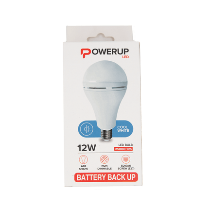 Power Up Load Shedding A80 12W CW E27 With switch - Fastrak