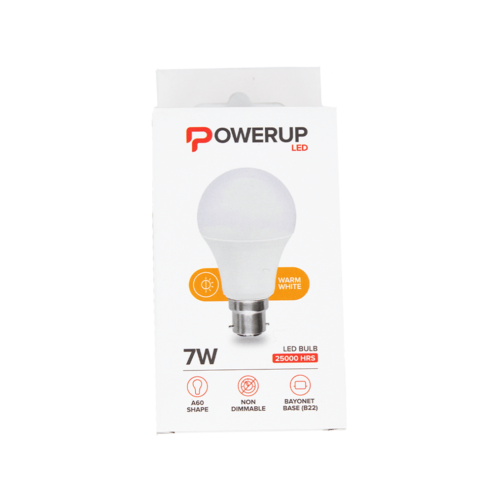 Power Up LED A60 Battery Back - Up 7W CW B22 - Fastrak