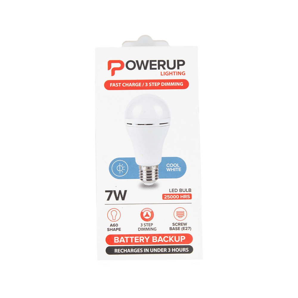 Power Up LED Bulb A60 GLS 7W B22 CW - Fastrak