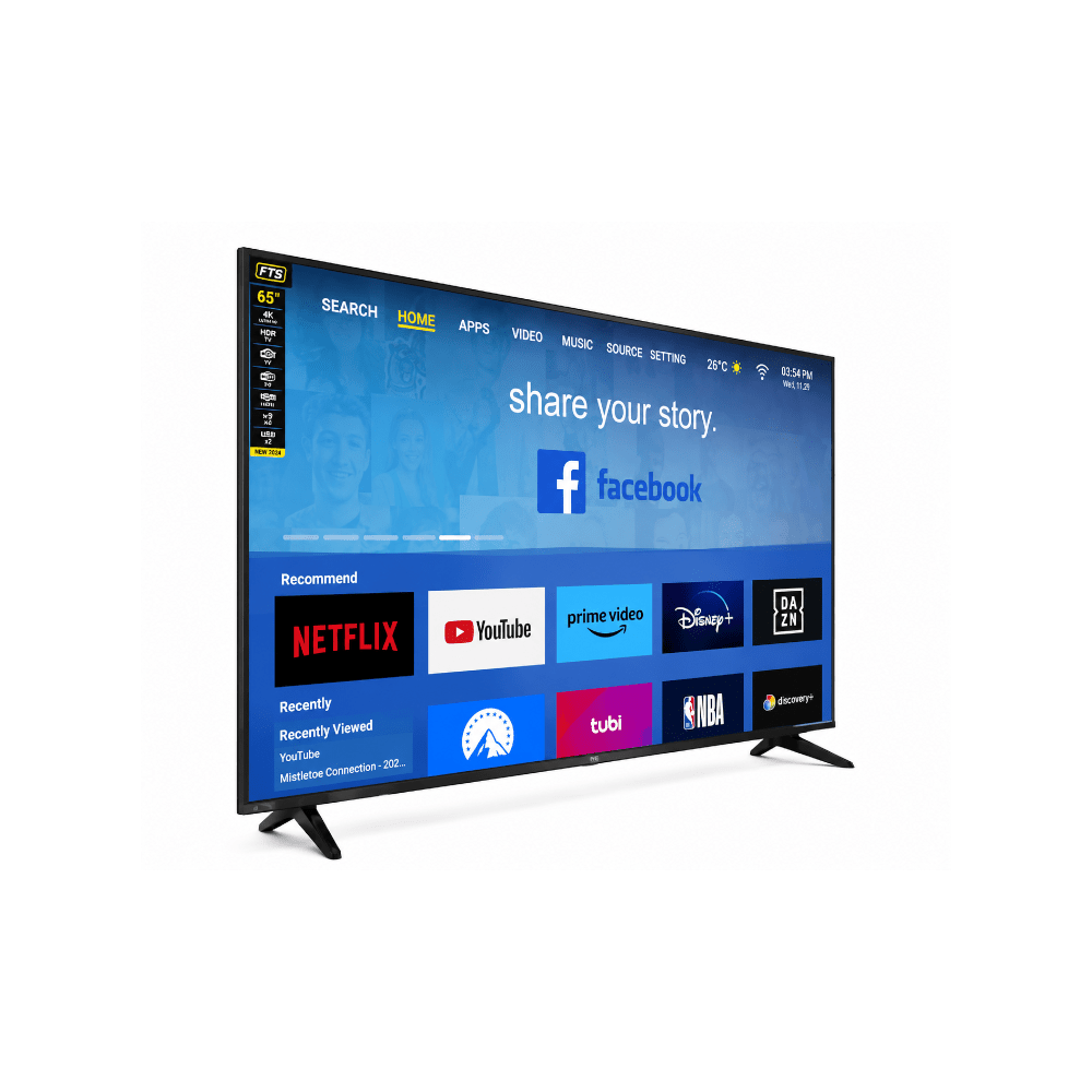 FTS 75" Smart Frameless UHD Led Panel Android 14 [FTS-1875SP] - Fastrak