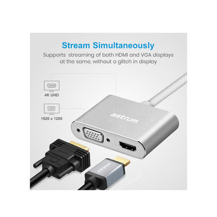 Astrum Type - C To VGA HDMI Adapter [DA660] - Fastrak