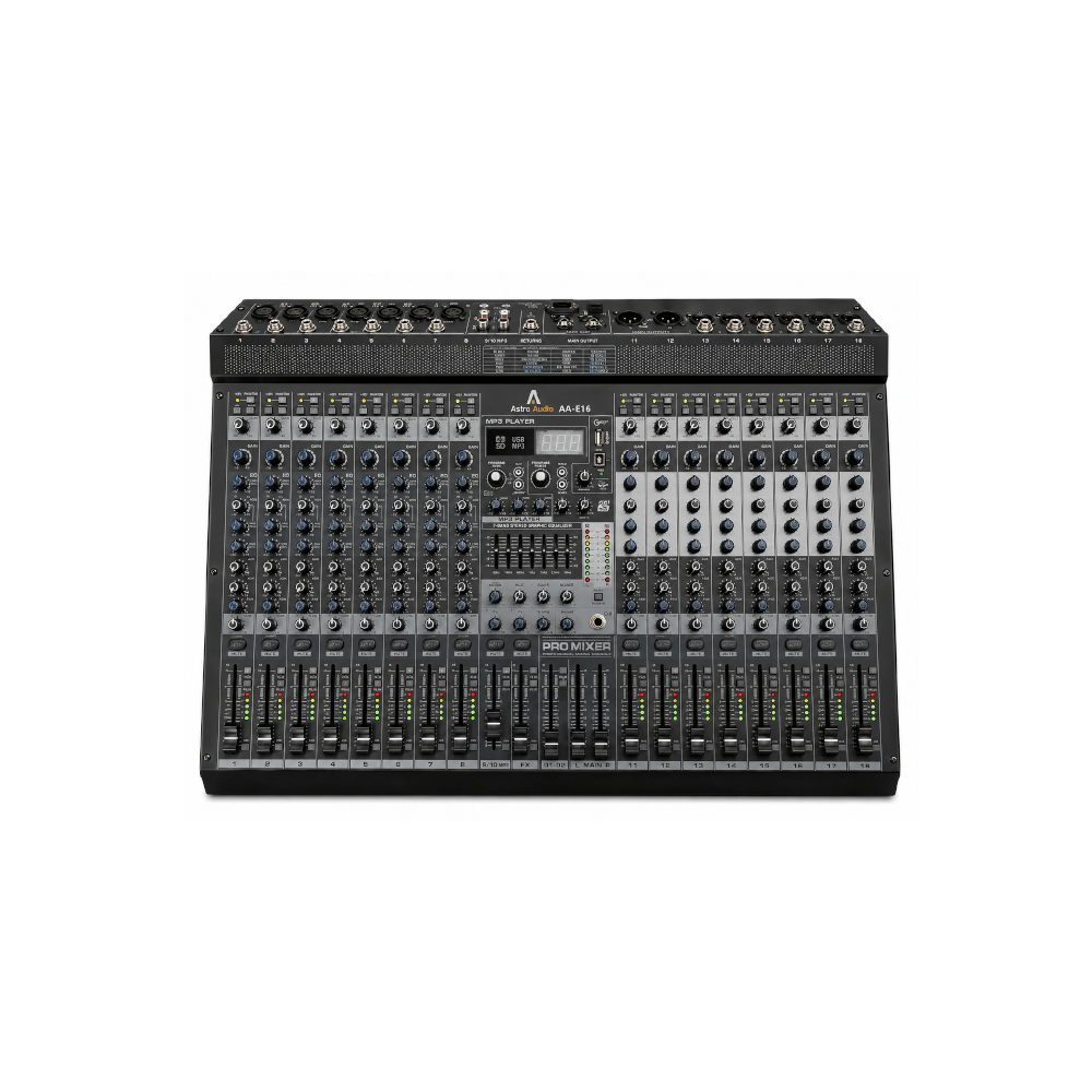 Astro Audio 16CH Desktop Mixer With USB [AA-E16] - Fastrak