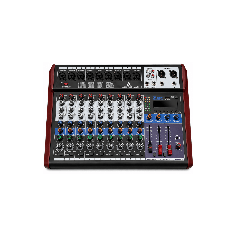 Astro Audio 8CH Desktop Mixer With USB [AA-E118] - Fastrak