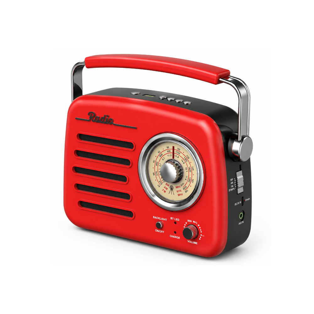 Mam Ncane RD/BK Fts Fm/Am/Sw/Bt Portable Radio Red/Black (FTS-TS02) - Fastrak