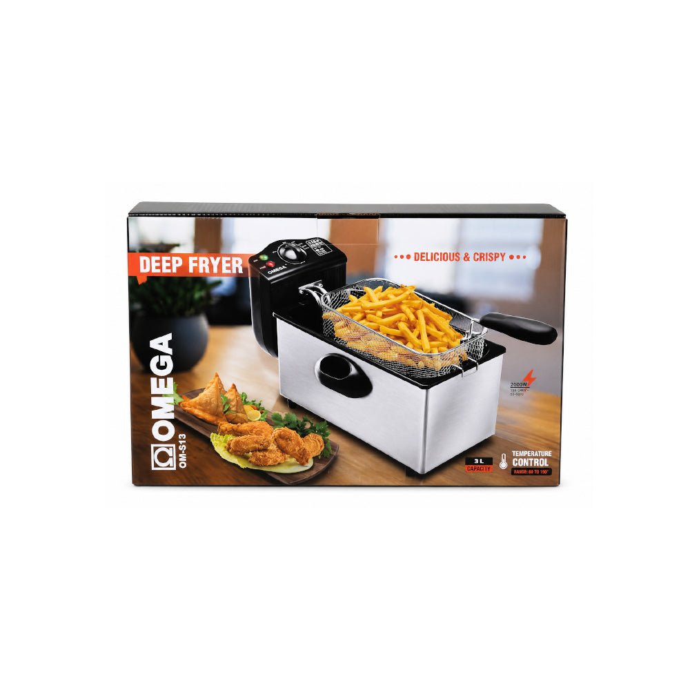 Omega 3L Stainless Steel DeepFry 2000W [OM-S13] - Fastrak