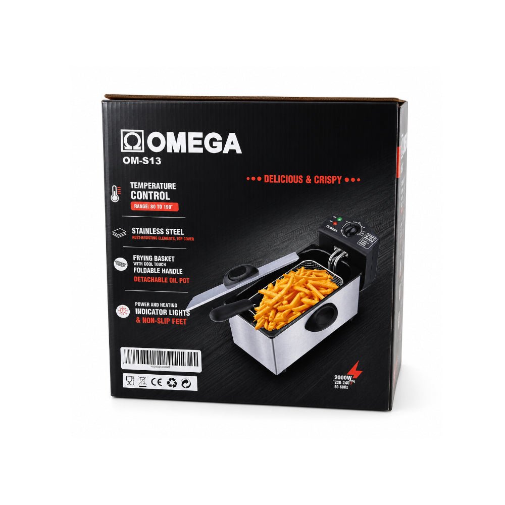 Omega 3L Stainless Steel DeepFry 2000W [OM-S13] - Fastrak