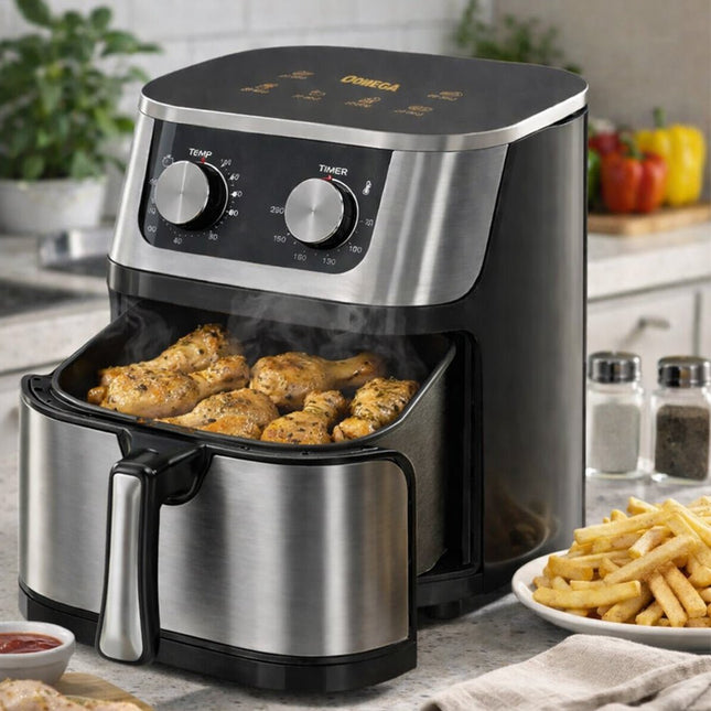 Omega 10L Dual Manual Dials AirFryer 1400W [OM - S21] - Fastrak