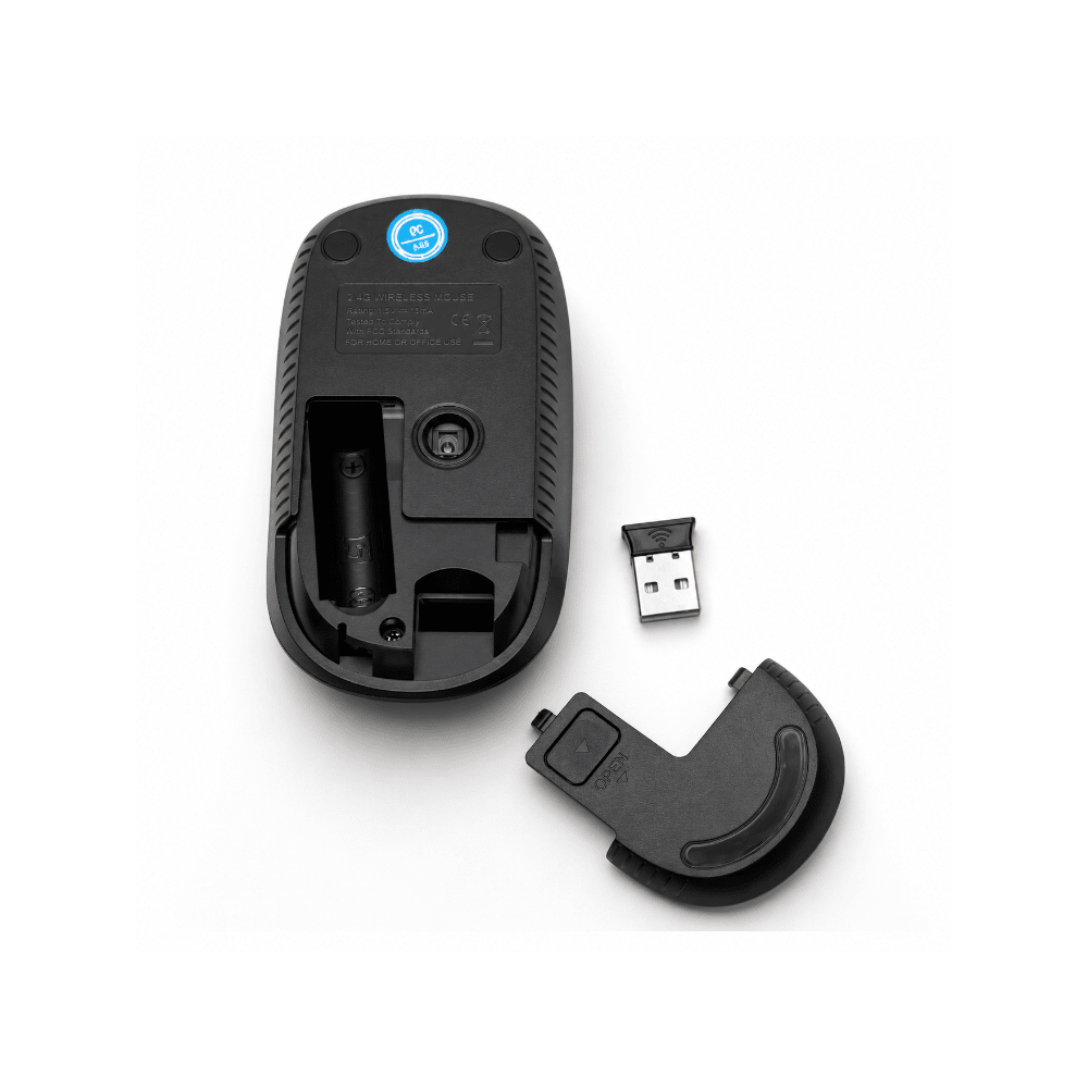 Mikuso DW 2.4GHz Wireless Mouse 1600 DPI – Black [MOS-W116 BK] - Fastrak