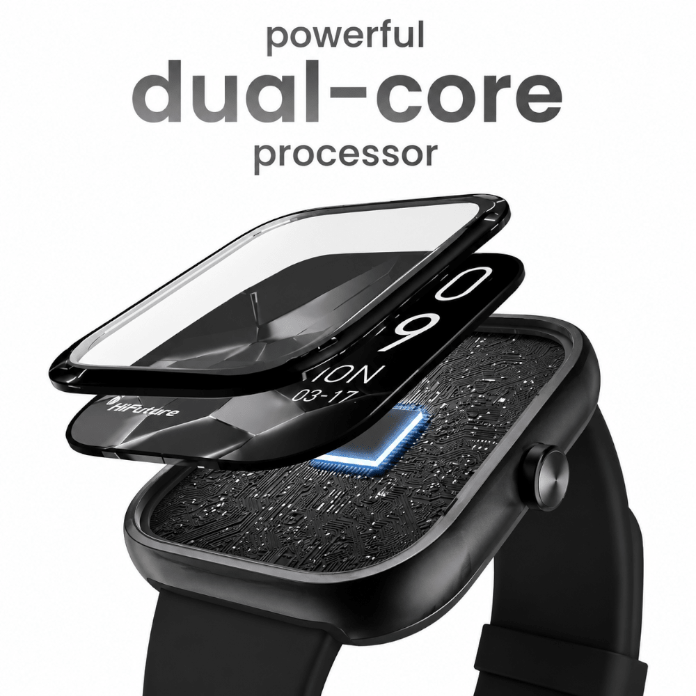 HiFuture LUME BK 1.85" Smart Watch Black - Fastrak