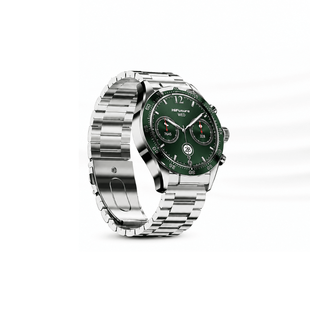 HiFuture GO PRO2 SG Stainless Steel Smart Watch Silver Green - Fastrak