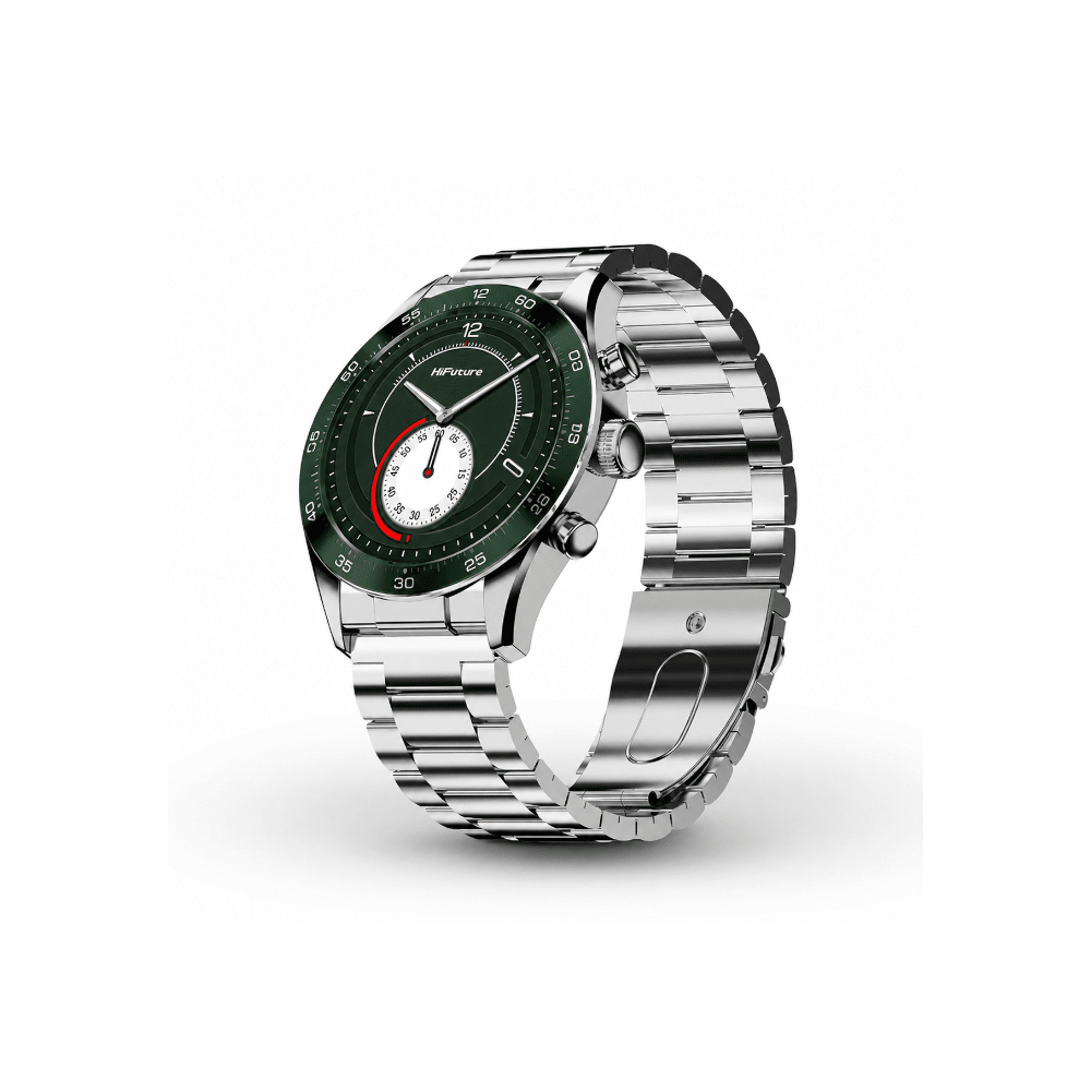 HiFuture GO PRO2 SG Stainless Steel Smart Watch Silver Green - Fastrak