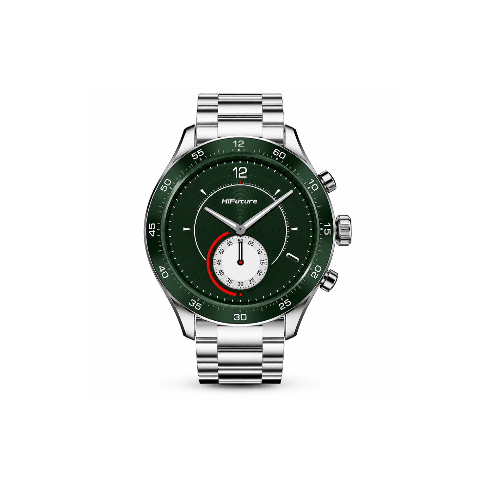 HiFuture GO PRO2 SG Stainless Steel Smart Watch Silver Green - Fastrak