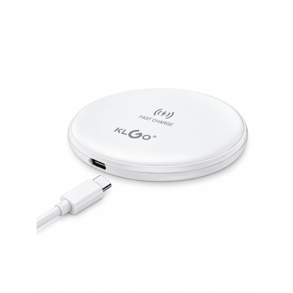 KLGO Fast Wireless Charger With Type-C Interface White/Grey [W2 BK/WH] - Fastrak