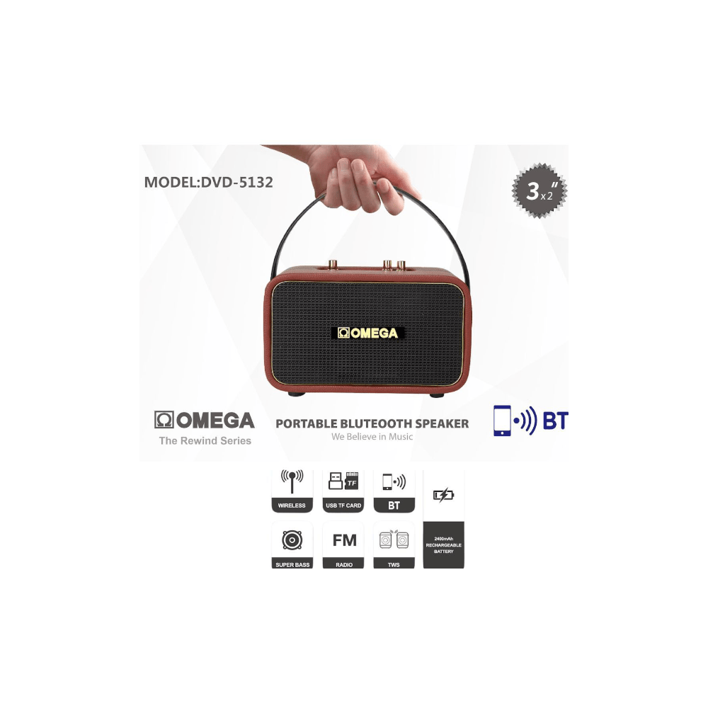 Omega Rewind Series Portable Bluetooth Speaker [DVD-5132] - Fastrak