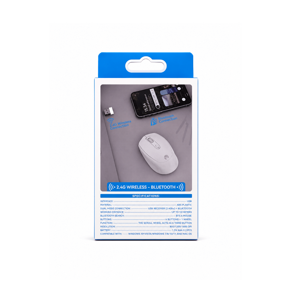 Mikuso 2.4G Wireless Mouse Grey [MOS-W117 GY] - Fastrak