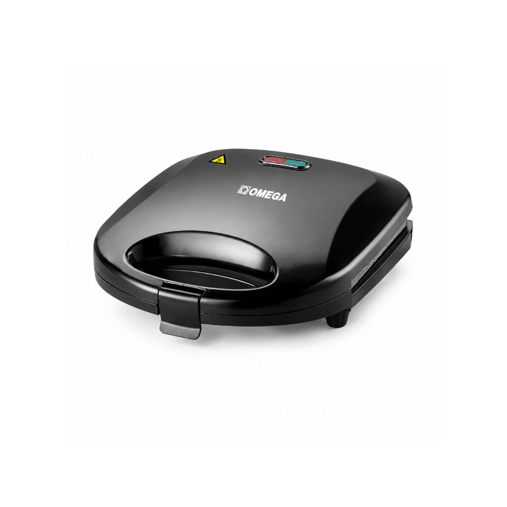 Omega 2-Slice Triangle Plate Sandwich Maker 750W Black [OM-S25 BK] - Fastrak