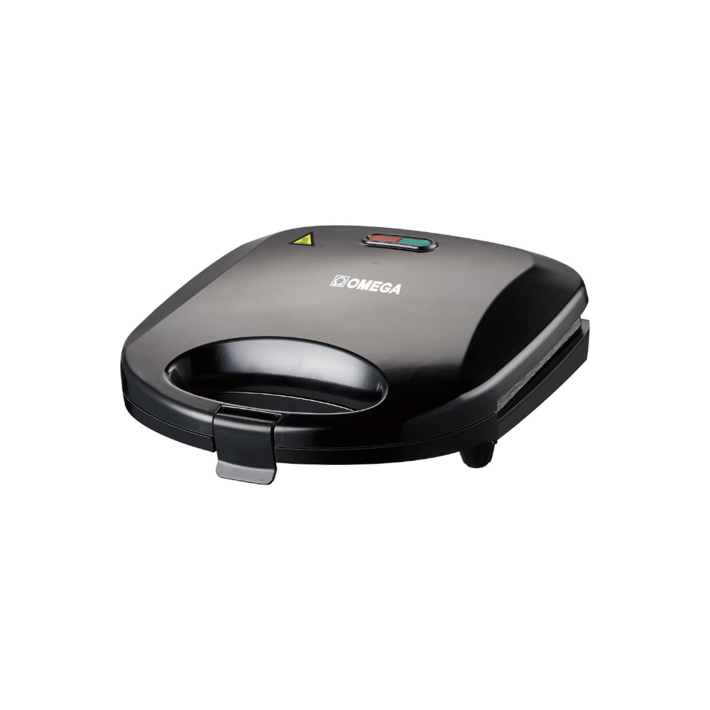Omega 2-Slice Triangle Plate Sandwich Maker 750W Black [OM-S25 BK] - Fastrak