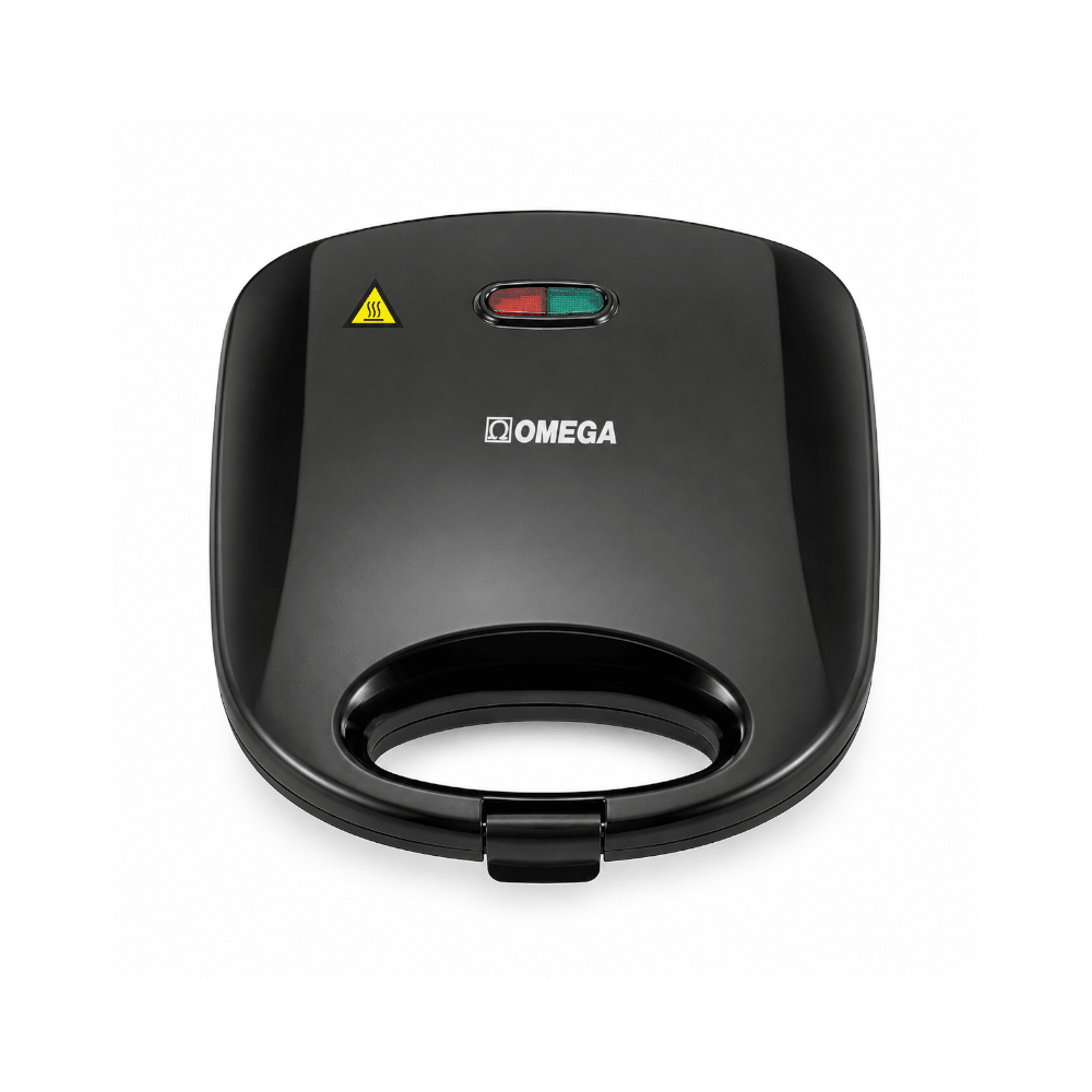Omega 2-Slice Triangle Plate Sandwich Maker 750W Black [OM-S25 BK] - Fastrak