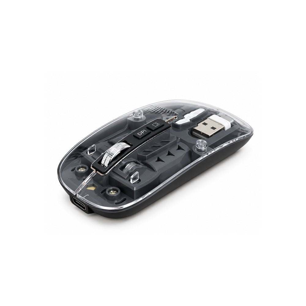 Mikuso Dual-Mode Rechargeable Wireless Mouse Grey [MOS-W106 GY] - Fastrak