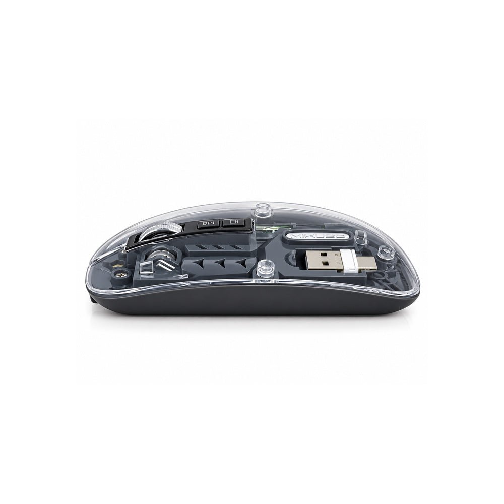 Mikuso Dual-Mode Rechargeable Wireless Mouse Grey [MOS-W106 GY] - Fastrak