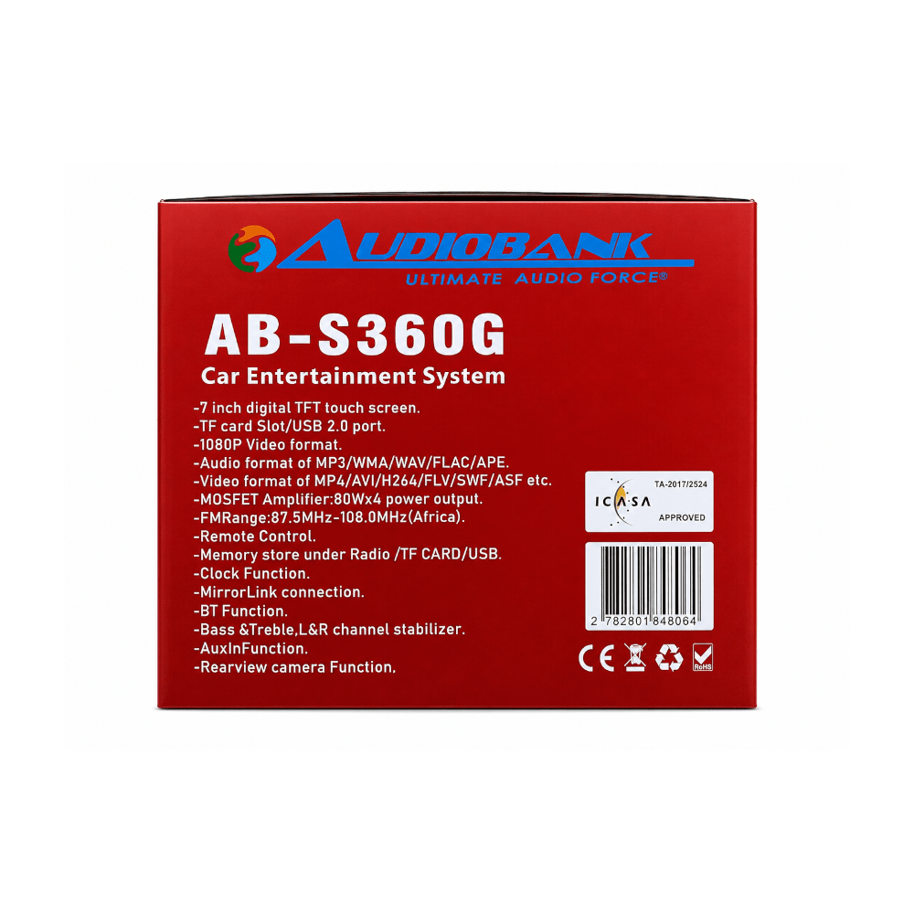 AudioBank 7" Digital Double Din TFT Touch Screen [AB-S360G] - Fastrak