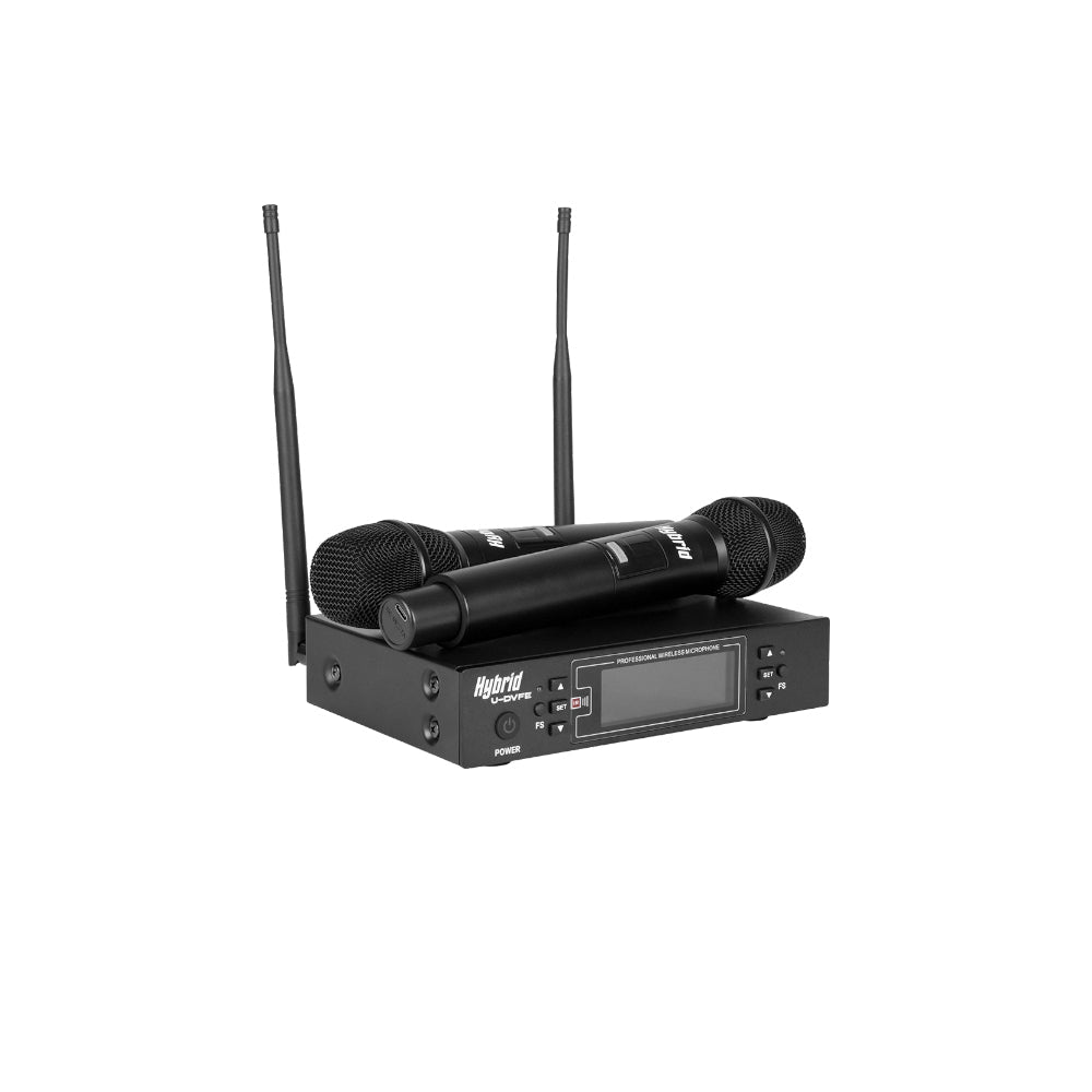 Hybrid-U-DV FE UHF Dual Handheld Wireless Microphone 100 Frequencies - Fastrak
