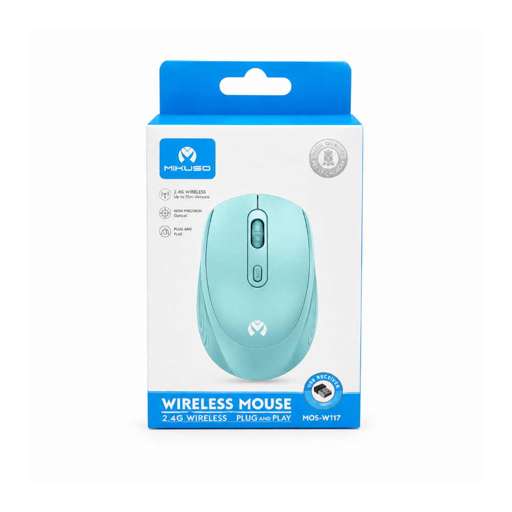 Mikuso 2.4G Wireless + Bluetooth 5.2 dual mode Mouse Blue [MOS-W117 BL]