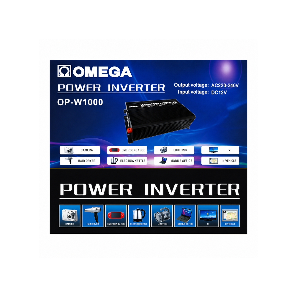 Omega-OP-W1000 Power Inverter DC TO AC 1000W AC 220-240V/ DC 12V