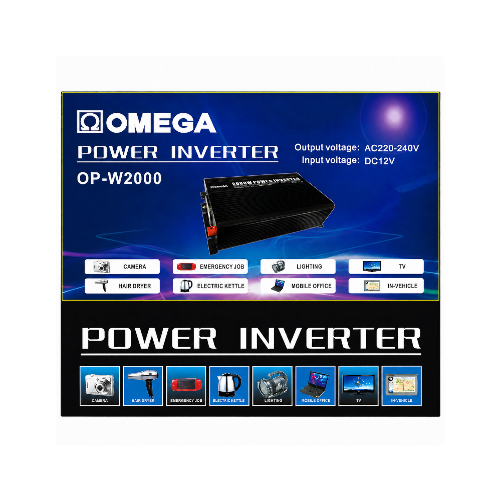 Omega-OP-W2000 Power Inverter DC to AC 2000W AC 220-240V/ DC 12V
