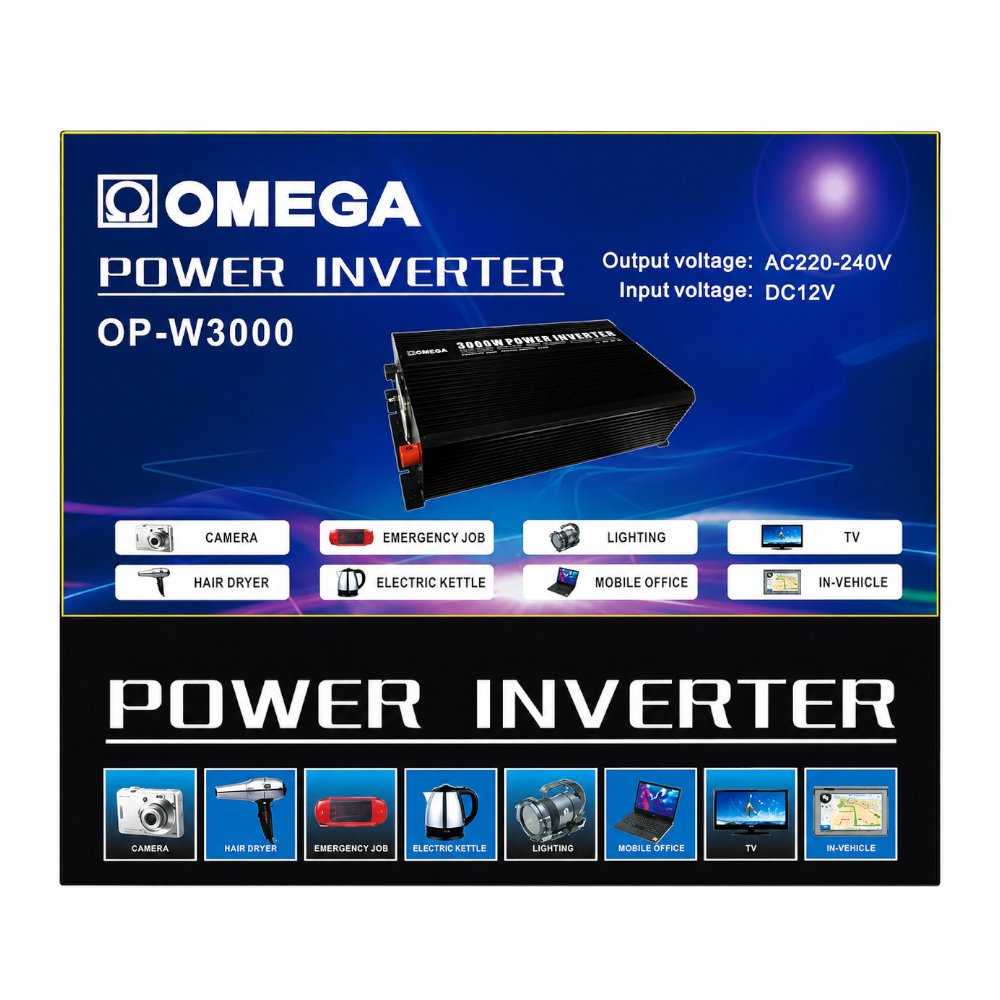 Omega-OP-W3000 Power Inverter DC to AC 3000W AC 220-240V/DC 12V