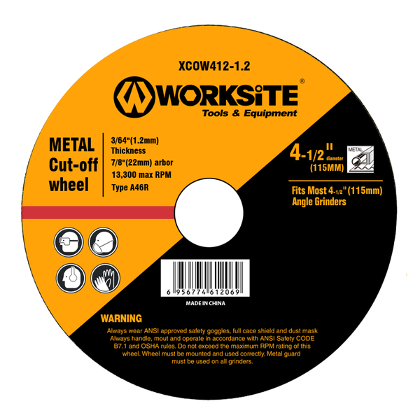 WorkSite 115mm Cut off Wheel [XCOW412-3.0]